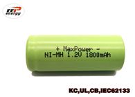 De duurzame Navulbare Batterijen 4/5A1800mAh 1.2V van NIMH met UL-de Certificatie van Ce kc