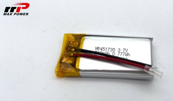 451730HP 210mAh 3,7V LiPolymer accu voor spraakrecorder